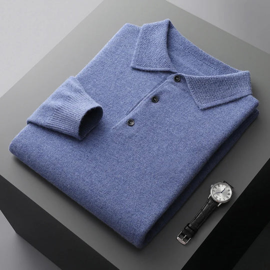 Samuel | Merino Wool Long Sleeve Polo