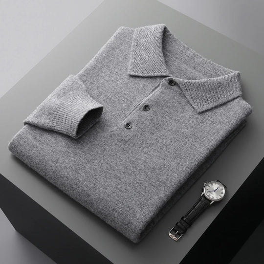 Samuel | Merino Wool Long Sleeve Polo