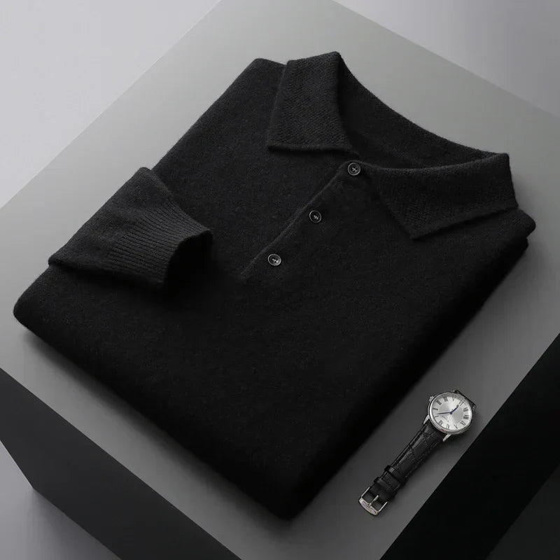 Samuel | Merino Wool Long Sleeve Polo