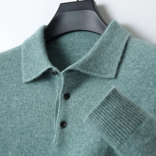 Samuel | Merino Wool Long Sleeve Polo