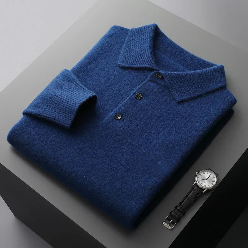 Samuel | Merino Wool Long Sleeve Polo